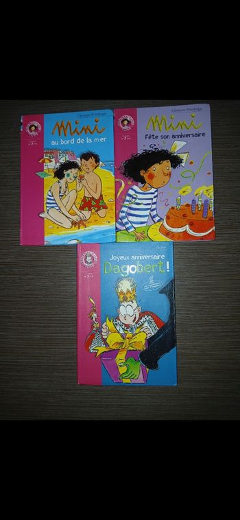 Lot 3 livres mini et dagobert bibliothèque rose des 7 ans