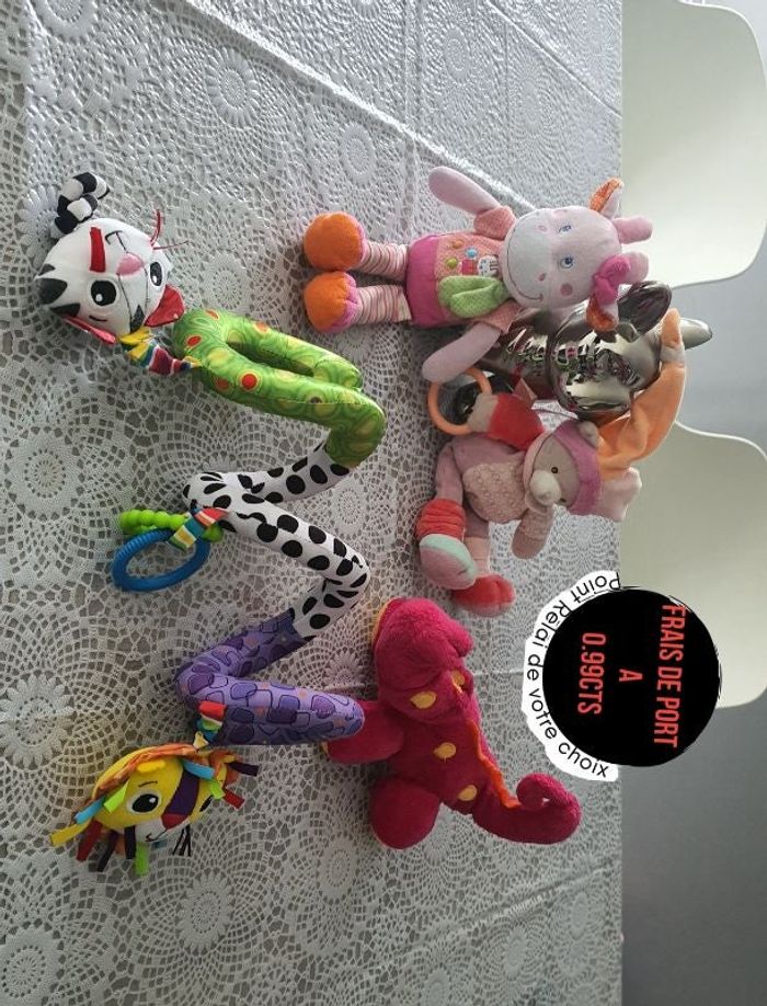 Lot de jouets doudou peluche spirales d'activités bébé/ enfant