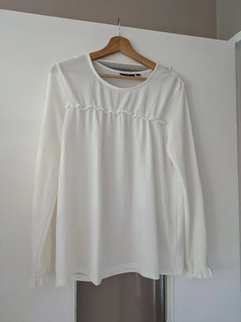 Magnifique haut blouse femme écru Kiabi taille L