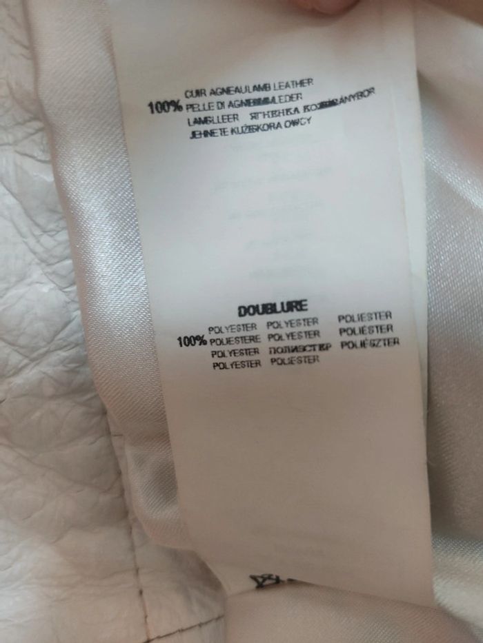 Veste femme blanche cuir d'agneau 38 Camaïeu Bon état - photo numéro 10