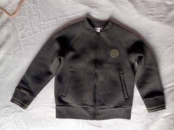 Gilet zippé gris garçon 5 ans Tao