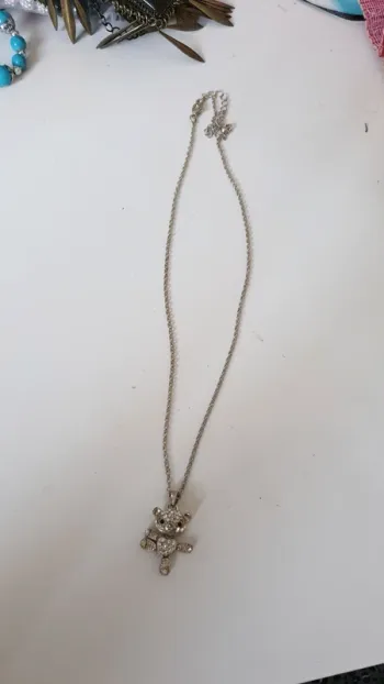 Collier argenté pendentif nounours