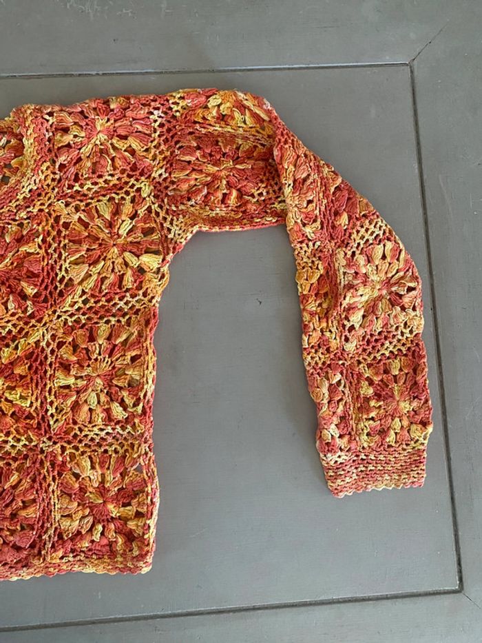 Pull Palme en maille crochet taille S - photo numéro 14