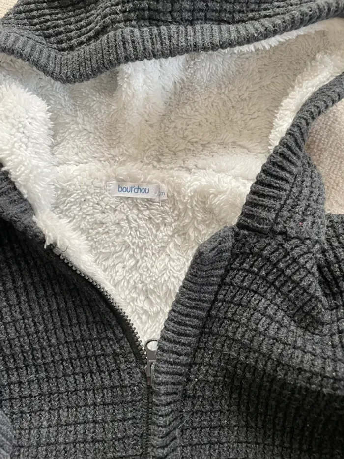 Gilet tout doux à l’intérieur chaud à capuche bout chou - photo numéro 3