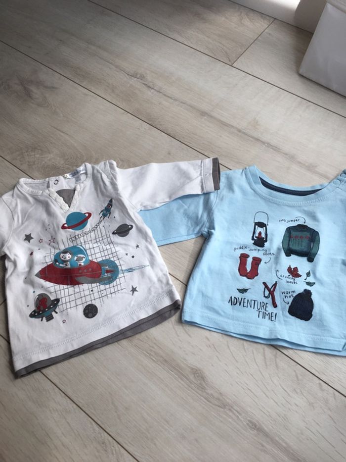 Lot de 2 T-shirt kitchoun primark 0-3 mois