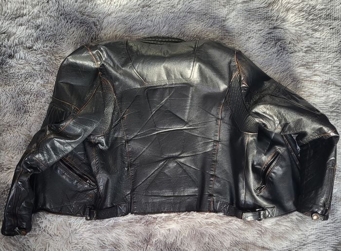 Blouson cuir Chyston café racer biker homme cuir mouton Noir Vieilli taille Ln - photo numéro 5