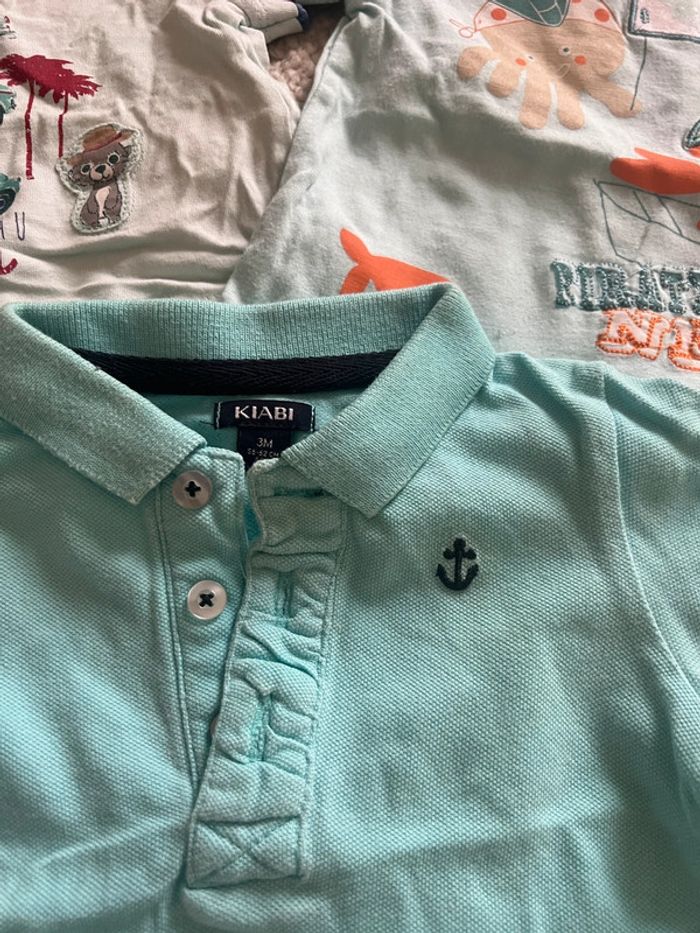 Lot tee shirt bleu 3 mois - photo numéro 2