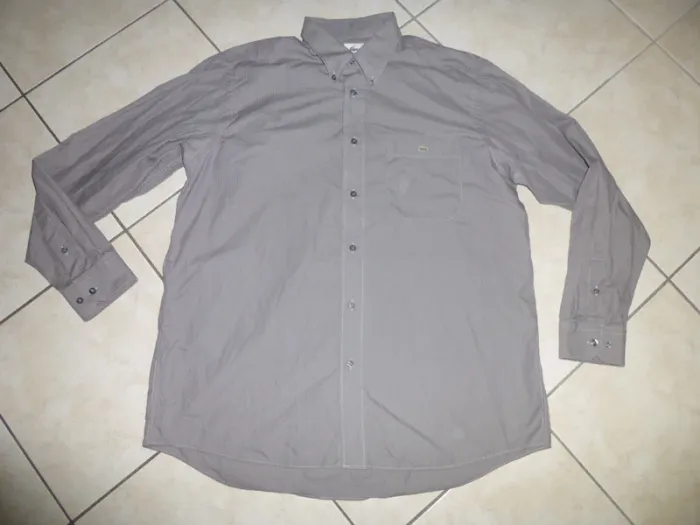 chemise manche longue rayé gris Lacoste taille 42