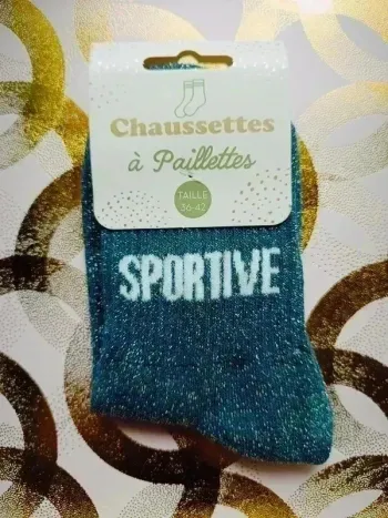 Chaussette à paillettes message