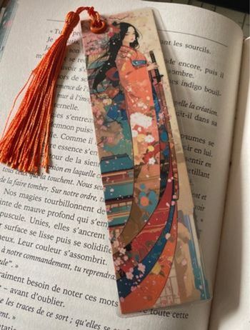 Marque-page plastifié fait main inspiration japon – cadeau lecture