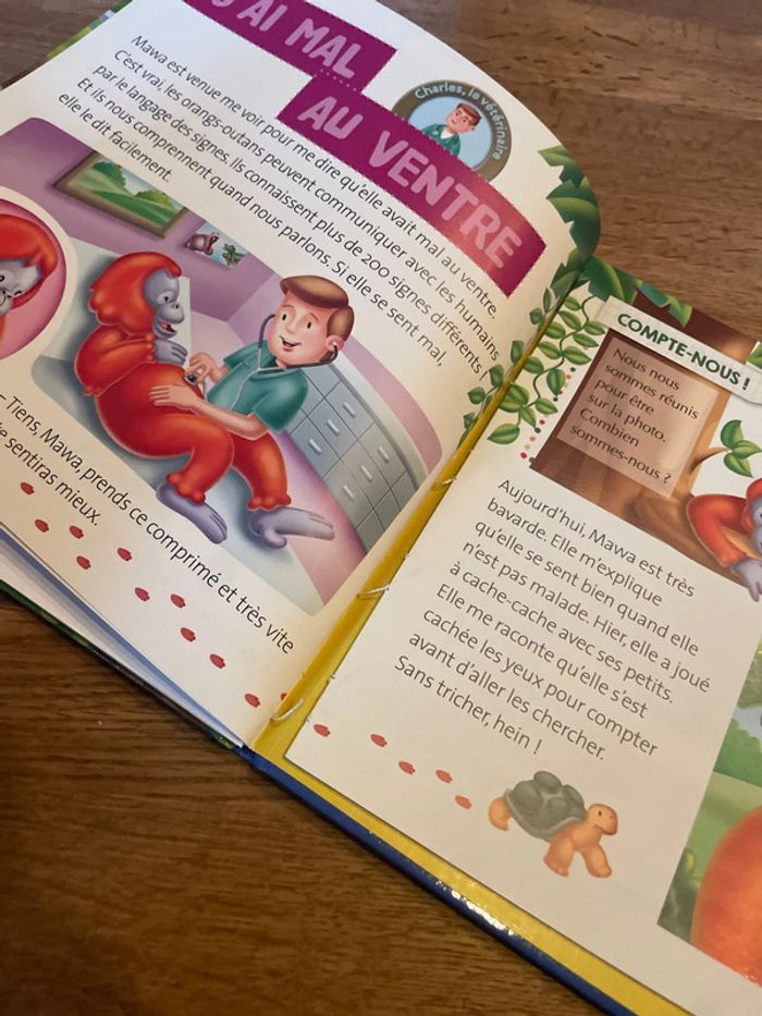 Livre collection Les animaux du zoo Mawa l’orang outan avec une figurine singe - photo numéro 14