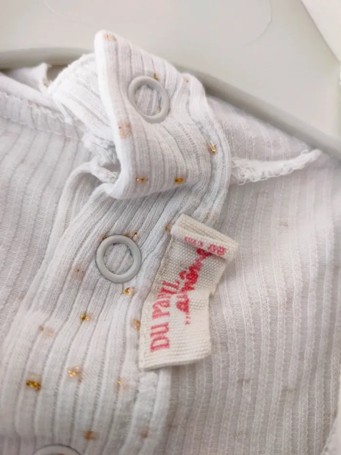 (a) t-shirt col roulé blanc à pois DPAM - photo numéro 2