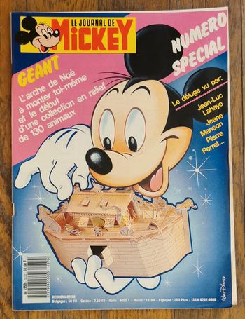 Ancien journal de mickey avec cadeau Arche de Noé 1988 N°1870 vintage