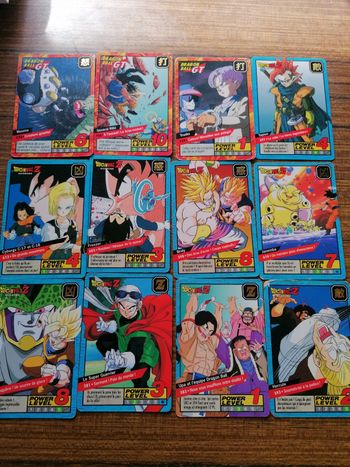 Lot 12 cartes dragon ball z power level 