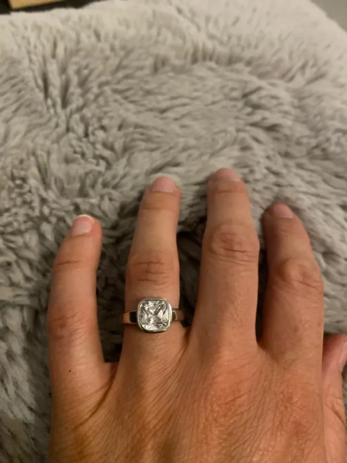 Solitaire argent oxyde de zirconium Twice as Nice - taille 54 - photo numéro 2