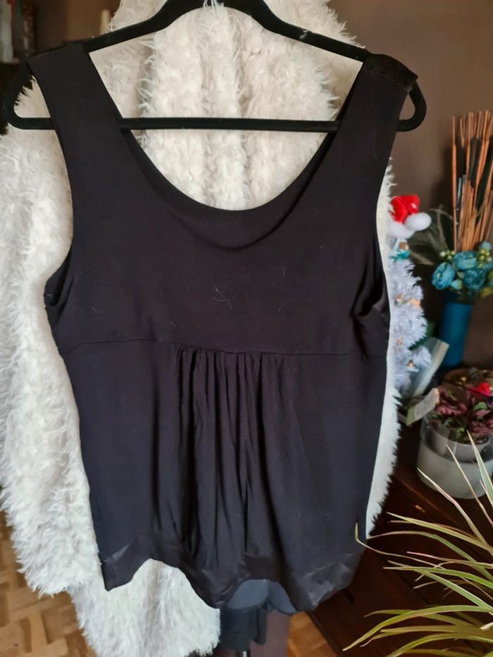 Débardeur satin et jersay noir Camaieu - photo numéro 2