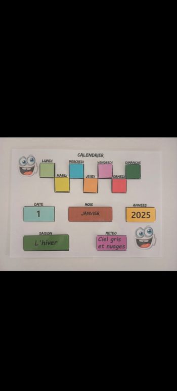 Calendrier conçu pour les enfants