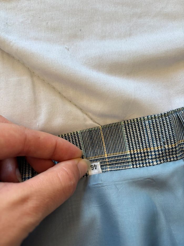 Jupe tailleur Weinberg Paris vintage 90s gris noir prince de galles carreaux taille XL/42 - photo numéro 5