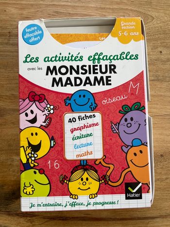 Activités effaçables monsieur madame 