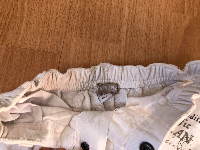 Beau short long/pantacourt blanc été T. 23 mois/86 cm Orchestra neuf avec étiquette - photo numéro 8