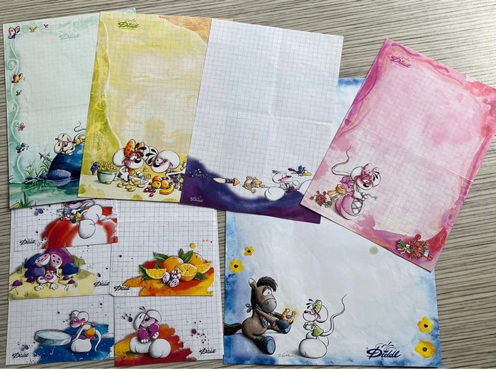 Lot de 60 feuilles DIDDL - blanches et couleurs - papiers à lettres avec enveloppe - A4 A5 A6 - photo numéro 6