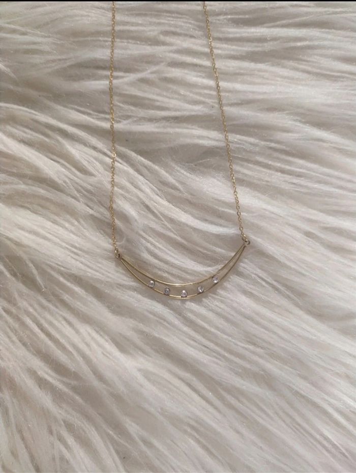 Collier doré en acier inoxydable à strass Milë Mila En très bon état - photo numéro 2