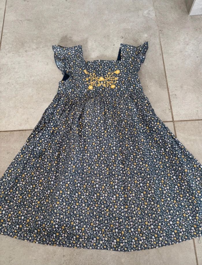 Robe fleurs moutarde