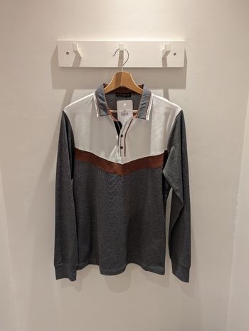 Polo manches longues Amsterdam gris Taille S (taille petit)