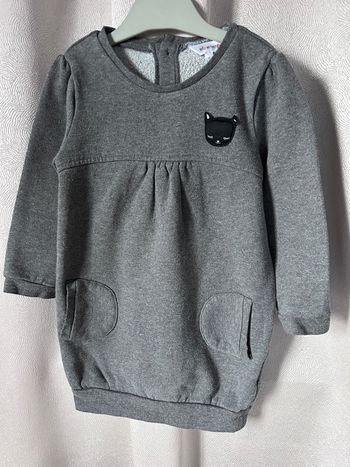 Robe chat gris chaude et confortable 4 ans kidkanaï