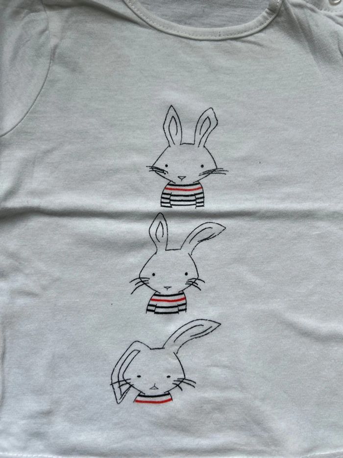 Ensemble lot t-shirt manches courtes lapin et short motif étoiles léger neuf Kiabi bébé garçon - photo numéro 7