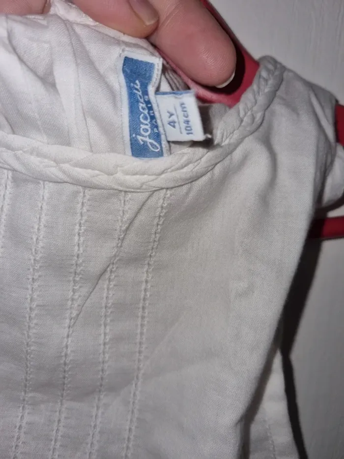 Robe blanche broderies jacadi 4A - photo numéro 5