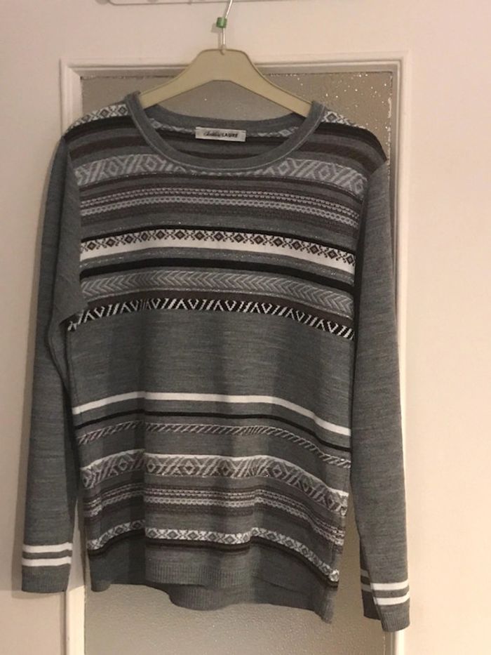 Pull gris noir blanc julie guerlande taille 2