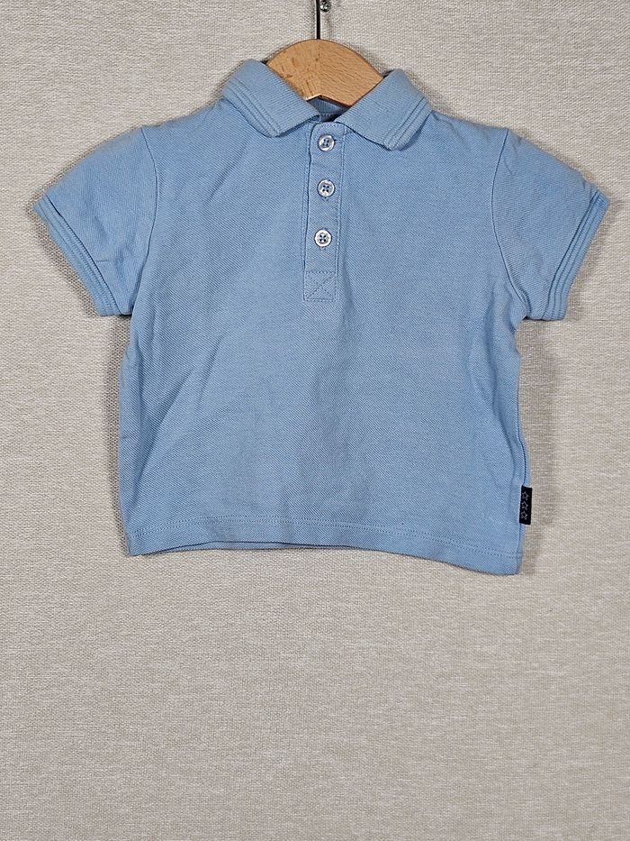 Polo bleu ciel mes petits cailloux 9 mois 71 cm