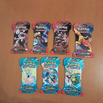Lot pokemon 7 boosters blisters carton scellés 4 x EV10 + 3 × EV9