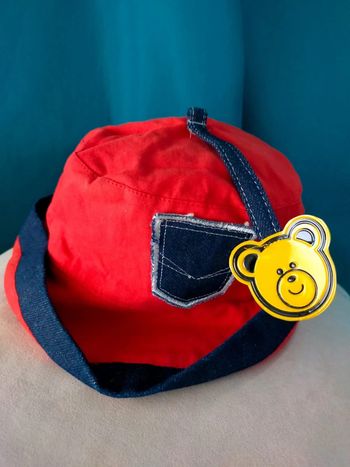 Bob enfant rouge & denim – Tailles 53 cm