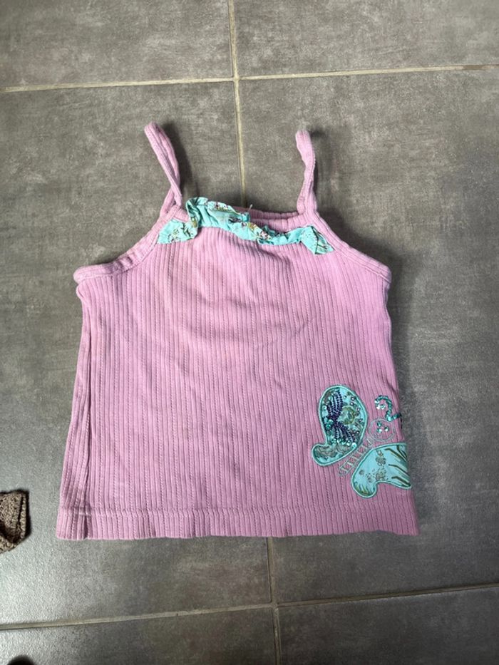 T-shirt sans manche rose 4 ans orchestra