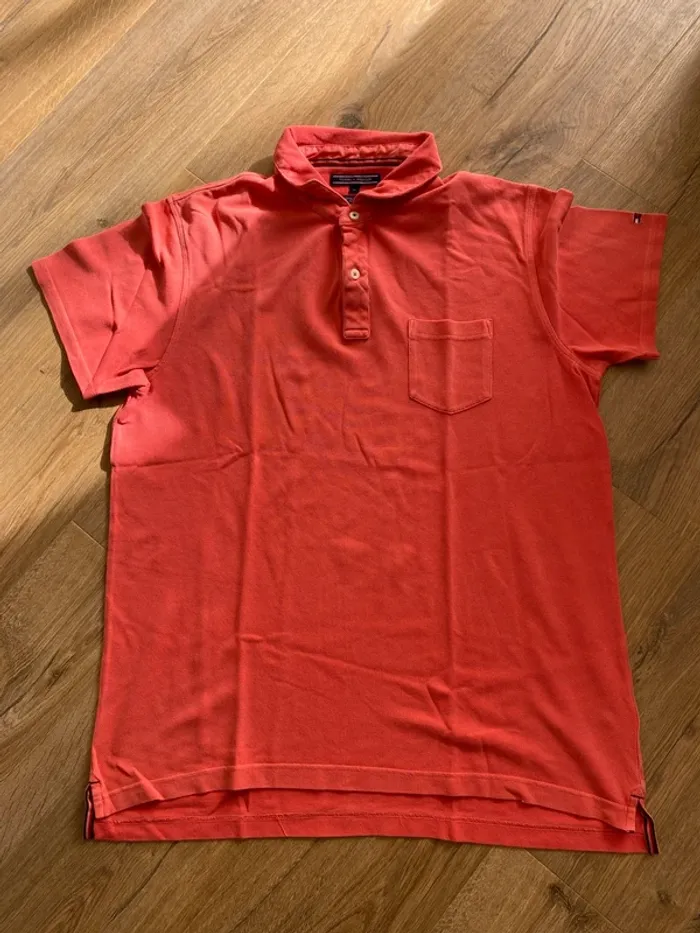 Polo Tommy Hilfiger Slim Fit Corail XL – 100% Authentique - photo numéro 3