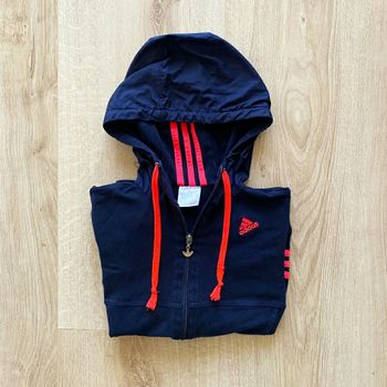 Adidas Veste de Survêtement Sport Marine/Rose enfant Vintage Y2K Unisexe très bon état (Taille 11 Ans)