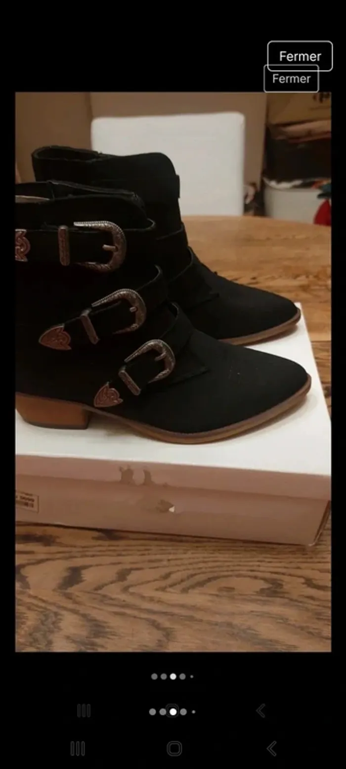 Bottine I Love Shoes noir suedine t 40 neuve - photo numéro 3