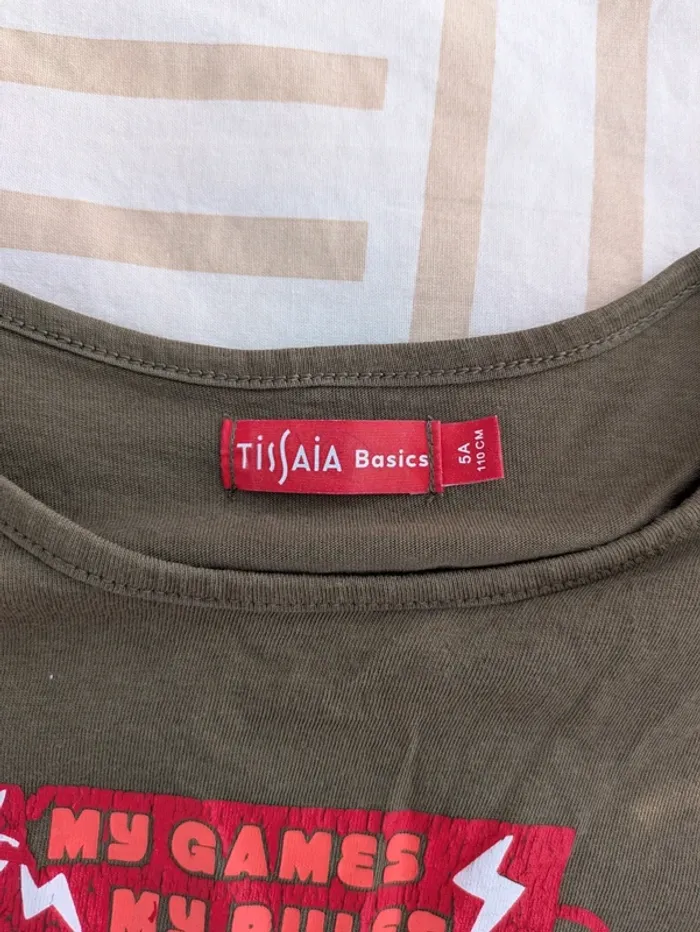 T-shirt Tissaia Kaki "Gamer" Lapin - 5 Ans (110 cm) - Coton Bio - photo numéro 3