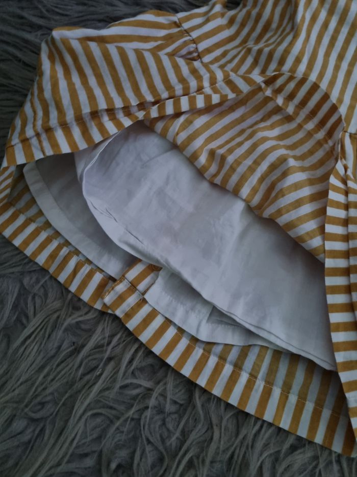 Robe sans manches rayé blanc et moutarde 12mois - photo numéro 4