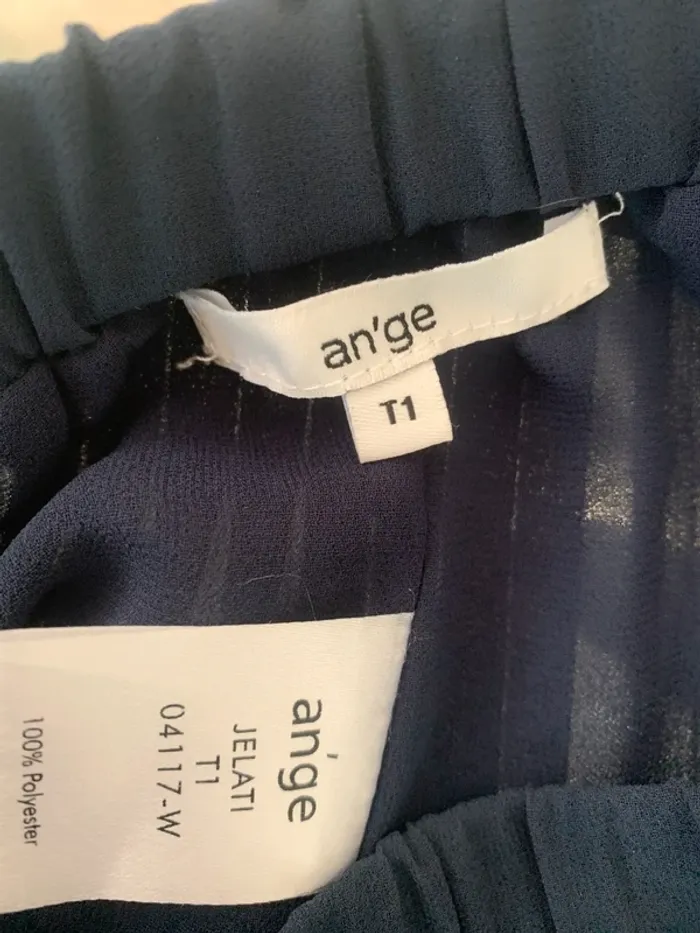 Jupe longue Ange plissée bleu marine taille 36 - photo numéro 4