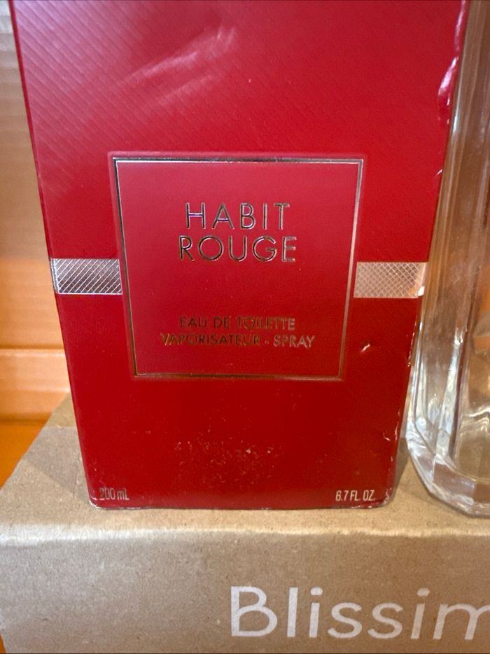 Flacon vide guerlain habit rouge 200ml rare pour collectionneur - photo numéro 2