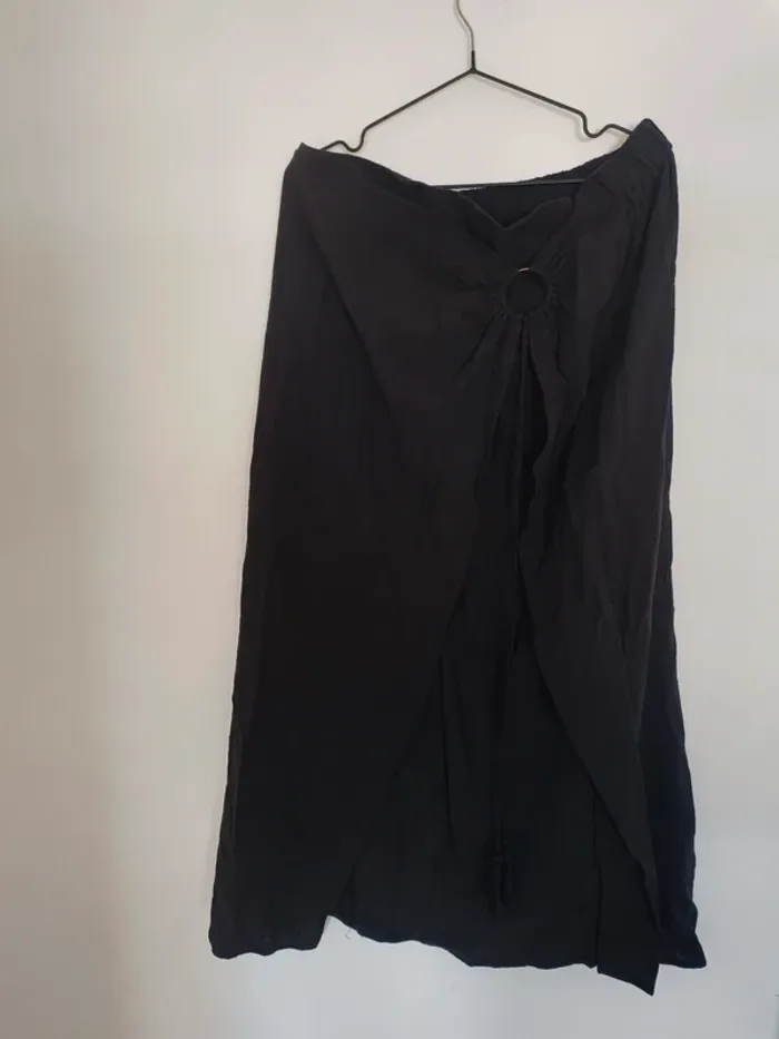 Jupe effet lin taille 44 anneau devant mi longue neuve sans étiquette - photo numéro 3