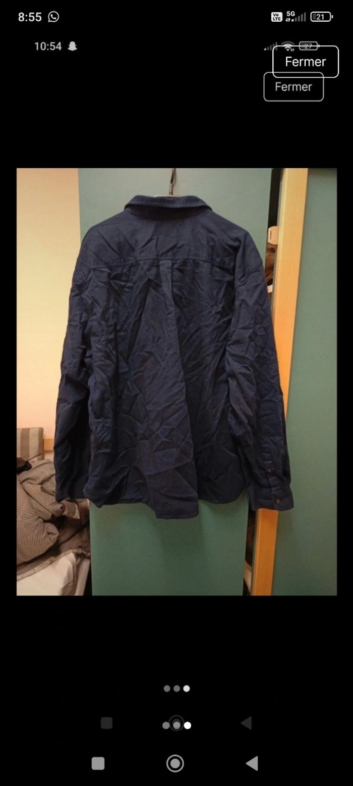 Chemise bleu marine 100% coton - photo numéro 3