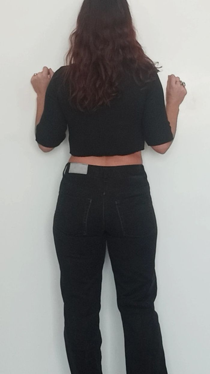 Pantalon jean noir droit long taille 40 - photo numéro 6