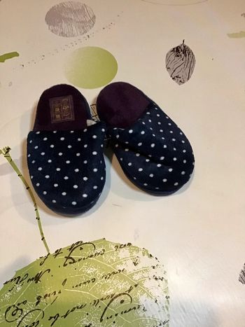 Paire de chaussons marine et blanc taille24/25