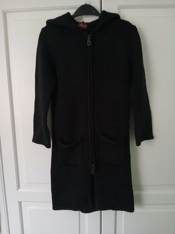 Gilet long grosses mailles noir 8 ans - Thno Jogging