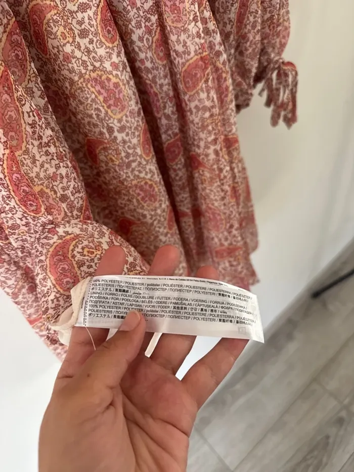 👗🌻 magnifique robe d’été légère à motif- taille L   - neuf sans étiquette -Mango - photo numéro 8