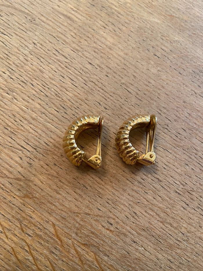 Boucles d’oreilles clip forme cabochon plaqué or - photo numéro 2